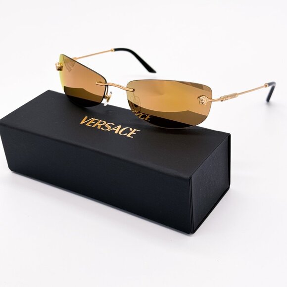 NEW VERSACE VE2279 1002/71 SUNGLASSES VE2279 100271 GOLD MOD 2279 1002/71 - Picture 2 of 10